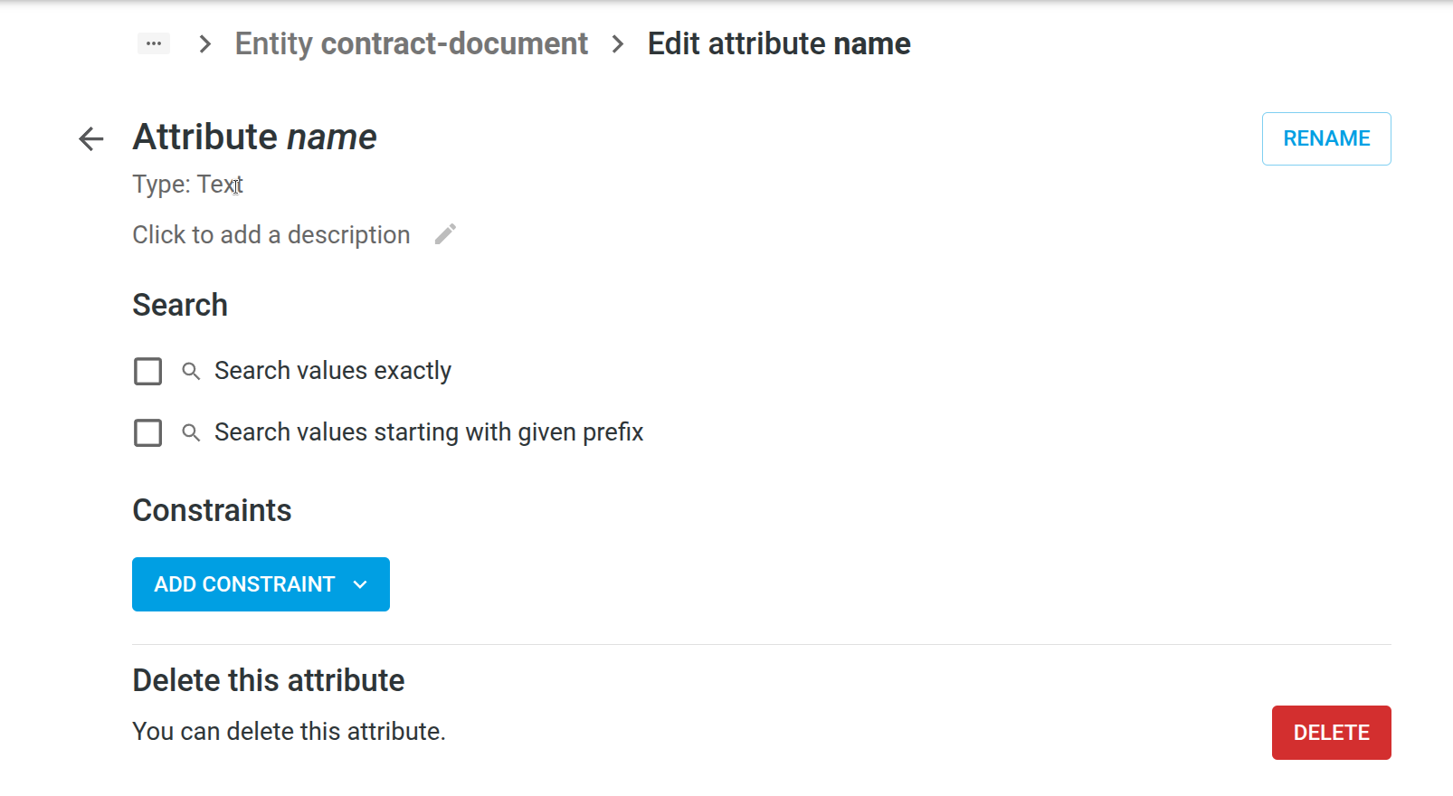 Screenshot of the Edit Attribute page